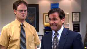 Any scene featuring Michael Scott and Dwight Schrute is good for a laugh.