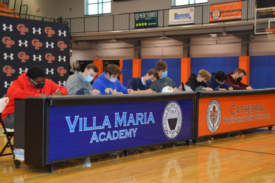 Eight Ramblers commit to their schools at Cathedral Prep’s Signing Day