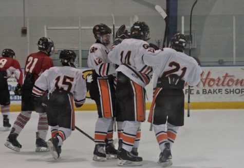 The Ramblers celebrate one of many goals against Meadville.